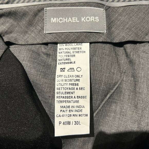 NWT Michael Kors Malone Plaid Classic Fit Stretch Dress Pants, Blue, 40W x 30L - Picture 8 of 9
